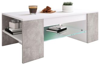 ebuy24 Ebuy24 - Mesa De Centro De Madera Vcm Con Vidrio De Seguridad Esg Sof&aacute;ticocon Suficiente Espacio De Almacenamiento Dimensiones Aprox. Al. 35 X An. 100