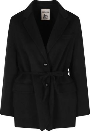 Semicouture Corine Jas - Dames - Jas met riem - Zwart - S - Leer - Jassen