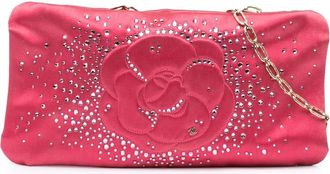 Chanel Hobo Bags - 2009-2010 Satin Diamante Camellia Clutch with Chai - Gr. unisize - in Rosa - für Damen