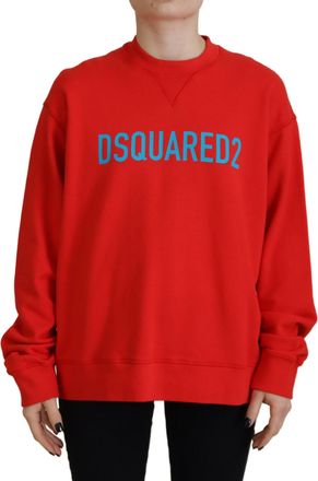 Dsquared2 Dsqua&sup2; Cotton Printed Crew Neck Long Sleeve Womens Sweater (Pre-Owned)