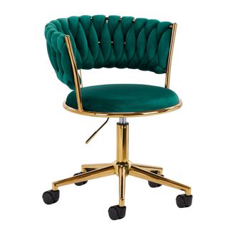 OEM Silla Giratoria 4rico Qs-gw01g De Terciopelo Verde