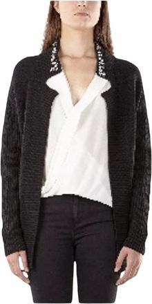 Gas Cardigans, female, Black, Size: S Viscose Knit Cardigan