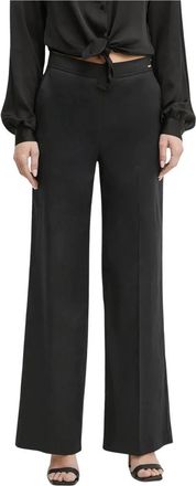 Guess Isabeau Wijde Broek - Dames - Wijde Broeken - Zwart - S - Linnen - Broeken