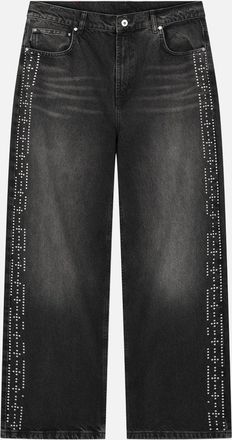 Duke + Dexter Duke + Dexter, Mens Peso Black Studded Denim Jeans, Size 28