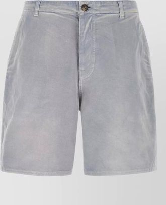 Prada gabardine bermuda shorts belt loops pockets