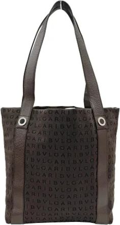 Bulgari Pre-owned Canvas shoulder-bags - Dames - Vintage Shopper - Bruin - ONE Size - Leer - Vintage
