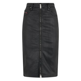 Diesel Midi-rok van denim - Dames - Rokken - Zwart - Maat: W25 Denim
