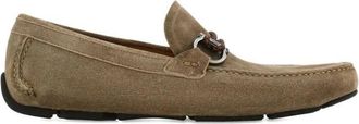 Ferragamo Suede Driver Loafers With Braided Leather Lace Shoes