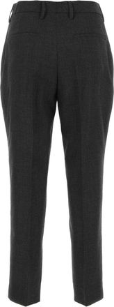 Prada Womens Melange Wool Trousers Gray