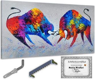 OEM Monica Mirafiori 100% Pintado A Mano Cuadro Toros 140x70cm Cuadro Pintado A Mano Pintura Acr&iacute;lica Cuadro Acr&iacute;lico De Gran Tama&ntilde;o Arte Moderno Cuadros 