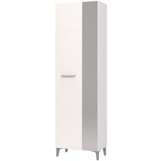Dmora Guardaroba 2 Ante Lomazzo, Armadio Camera da Letto Appendiabiti, 4 Ripiani, 5 Vani, 58x195h cm Bianco