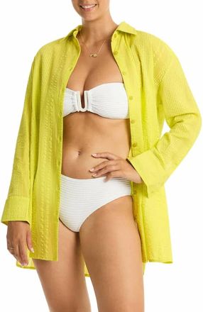 Sea Level Australia Womens Heatwave Cover Shirt In Citron