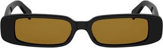 Celine 53mm Rectangle Sunglasses in Shiny Black/roviex at Nordstrom