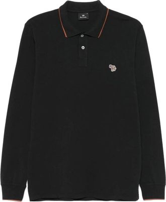 Paul Smith Polo College Zebra - Heren - Polos - Zwart - XL - Katoen - Tops