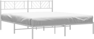 vidaXL Estructura Cama Sin Colch&oacute;n Con Cabecero Metal Blanco 183x213cm Vidaxl