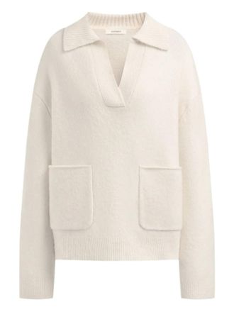 12 Storeez V-neck sweater - women - Polyamide/Elastane/Wool/Yak - L - Neutrals