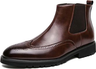 Generic Mens Autumn/Winter Chelsea Boots, Stylish Round-Toe Non-Slip Casual Shoes, Slip-On Outdoor Walking And Work Shoes, Suitable for Office And Party Occas