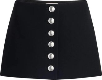 Khaite Zwarte Geplooide Midi Rok - Dames - Korte rokken - Zwart - XS - Polyester - Rokken
