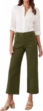 Karen Kane Lauren Patch Pocket Cropped Pants In Olive