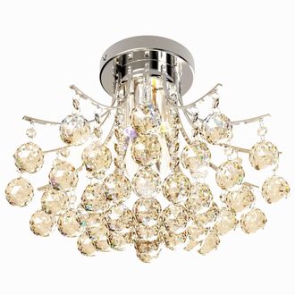 HOMCOM Crystal Ceiling Lighting Chandelier Mordern Style Pendant Light | TJ Hughes