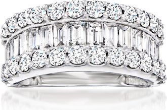 Ross-Simons Baguette and Round Diamond Ring in 14kt White Gold
