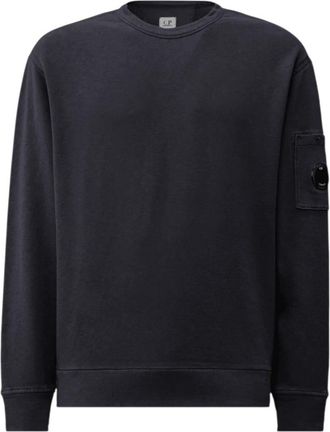 C.P. Company Malfil&egrave; Fleece Crew Neck - Heren - Sweatshirts - Blauw - L - Katoen - Hoodies & sweatvesten