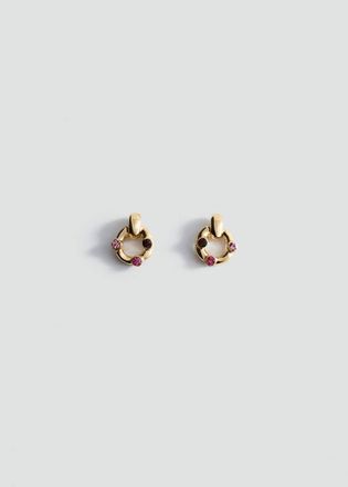 Mango Orecchini anello cristalli oro - Donna - Taglia unica - MANGO