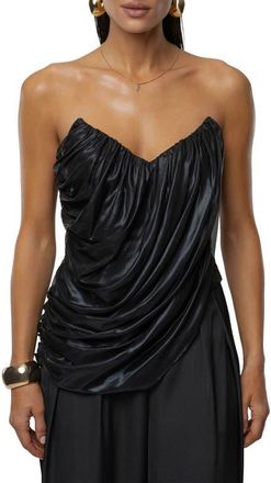 JLUXLABEL Soir&eacute;e Draped Corset Top in Black at Nordstrom, Size X-Small
