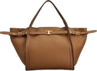 Tod's Tassen, Dames, Bruin, ONE Size, Leer, Tim Shopping Piccola