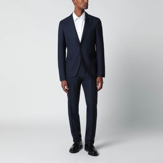 Tagliatore Blue Wool Single Breasted Suit