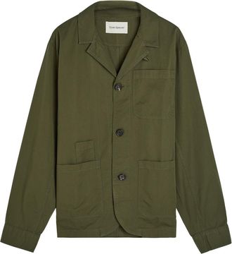 Oliver Spencer Worker Patch Pocket Cotton Shirt - Green - XL