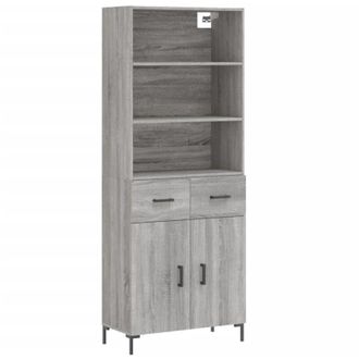 vidaXL Vidaxl - Aparador alto madera contrachapada gris sonoma 69,5x34x180 cm
