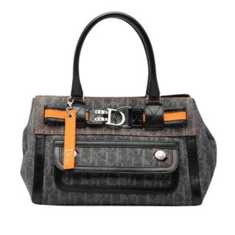 Dior Pre-owned Flight Line Trotter Denim Leather Handbag - Dames - Pre-owned - Grijs - Maat: ONE Size Denim