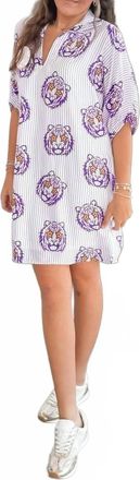 Adrienne Womens Charlotte Dress In Purple Gaze