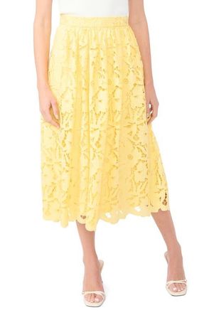 Ted Baker Diana Floral Lace Cotton Skirt in Creamed Corn at Nordstrom, Size 10