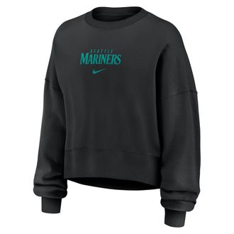 Nike Seattle Mariners Nike Womens MLB Pullover Crew in Black | 01D7912ZMVR-9HV