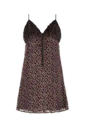 Saint Laurent Two Tone Velvet Mini Dress