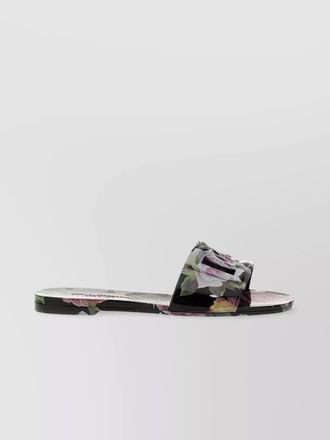 Dolce & Gabbana floral slides with open toe and flat sole