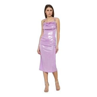 Just Cavalli Kleedjes - Dames - Feestkleedjes - Paars - S - Polyester - Kleedjes