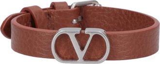 Valentino Bracelets, male, Red, Size: ONE SIZE VLogo Signature Grainy Calfskin Bracelet