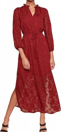 Sugarlips Womens Floral Burnout Maxi Dress In Burgundy