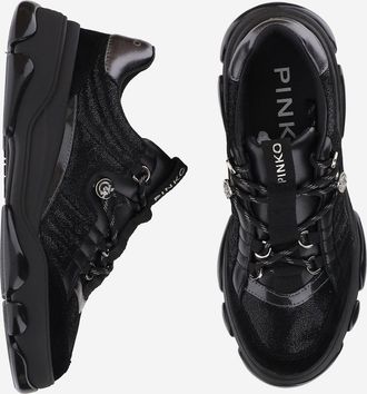 Pinko Womens Leather Sneakers Athena Black Upper: Cow Trainers