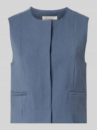 Moss Copenhagen Weste aus Viskose-Mix Modell Frode in Rauchblau, Gr&ouml;&szlig;e XL