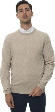 Kiton Handgemaakte Cashmere Ronde Hals Pullover - Heren - Cashmere truien - Beige - L - Kasjmier - Truien & Vesten