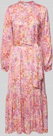 Rich & Royal Midikleid aus Viskose mit Bindeg&uuml;rtel in Rosa, Gr&ouml;&szlig;e 36