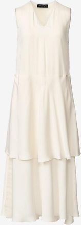 Fabiana Filippi Langes ausgestelltes Kleid mit V-Ausschnitt aus Seidenmischung