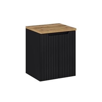 Petits Meubles Mueble bajo lavabo 2 puertas encimera estratificado Negro marr&oacute;n