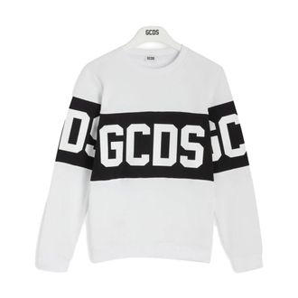 GCDS Felpa in Cotone - male - GCDS - Kids Sweatshirts - White - 10 Y - Kids