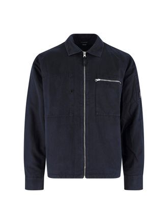 C.P. Company Blue Twill Classic Collar Lens Jacket