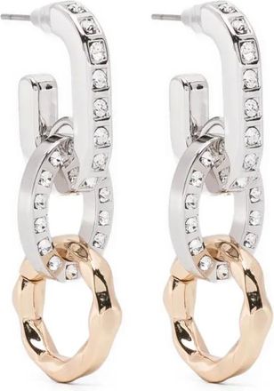 Maje Schakel oorbellen van glas - Zilver